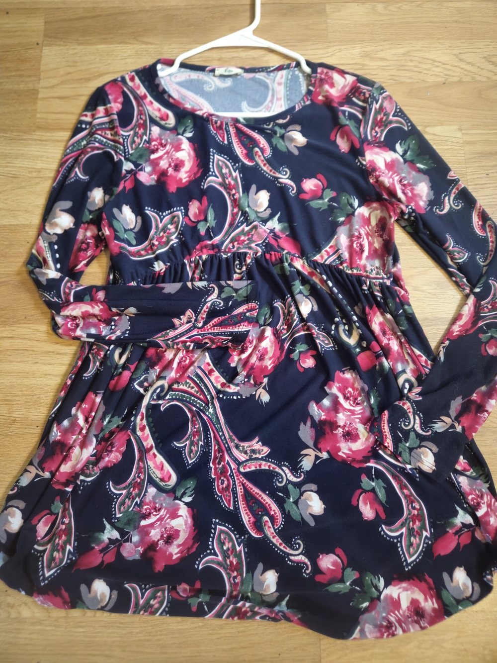 Navy Floral Long-Sleeve Top